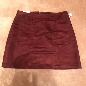 Maroon Suede Skirt